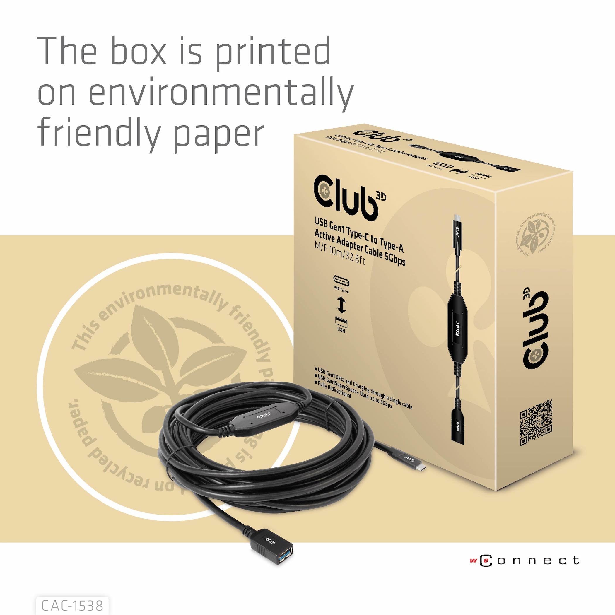 EAN 8719214472139 - CLUB3D CAC-1538 cable USB USB 3.2 Gen 1 (3.1 Gen 1) 10 m USB C USB A Negro imagen 9