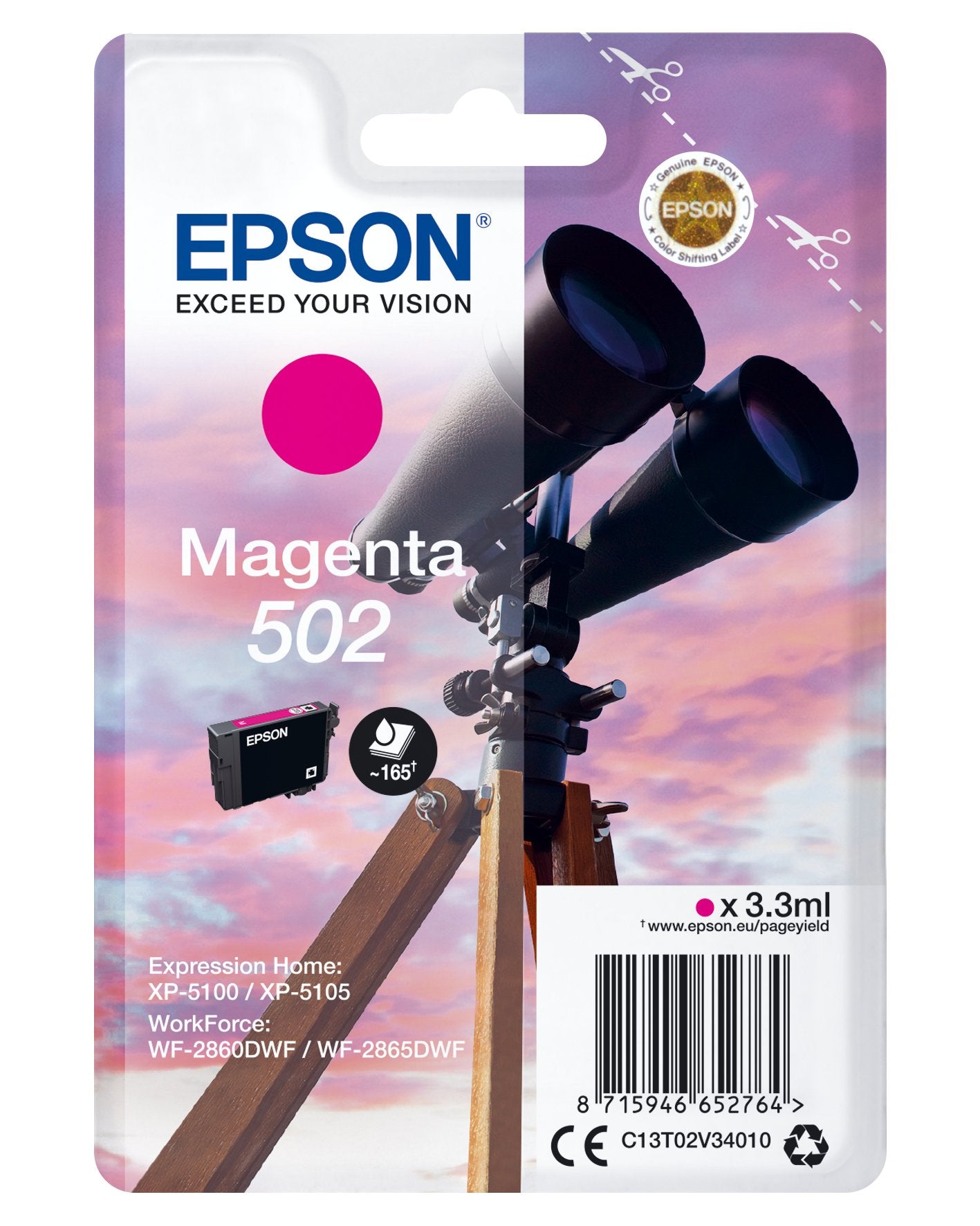 EAN 8715946652764 - Epson 502 cartucho de tinta 1 pieza(s) Original Rendimiento estándar imagen 1