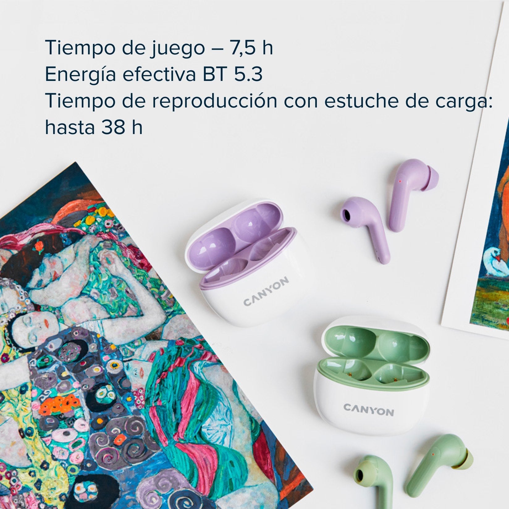 EAN 5291485009120 - Canyon CNS-TWS5W auricular y casco Inalámbrico Dentro de oído Llamadas/Música/Deporte/Uso diario USB Tipo imagen 8