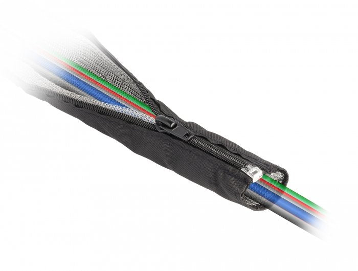 Emv Abschirmgeflechtschlauch Mit Reissverschluss Hitzebeständig 1 M X 30 Mm Schwarz