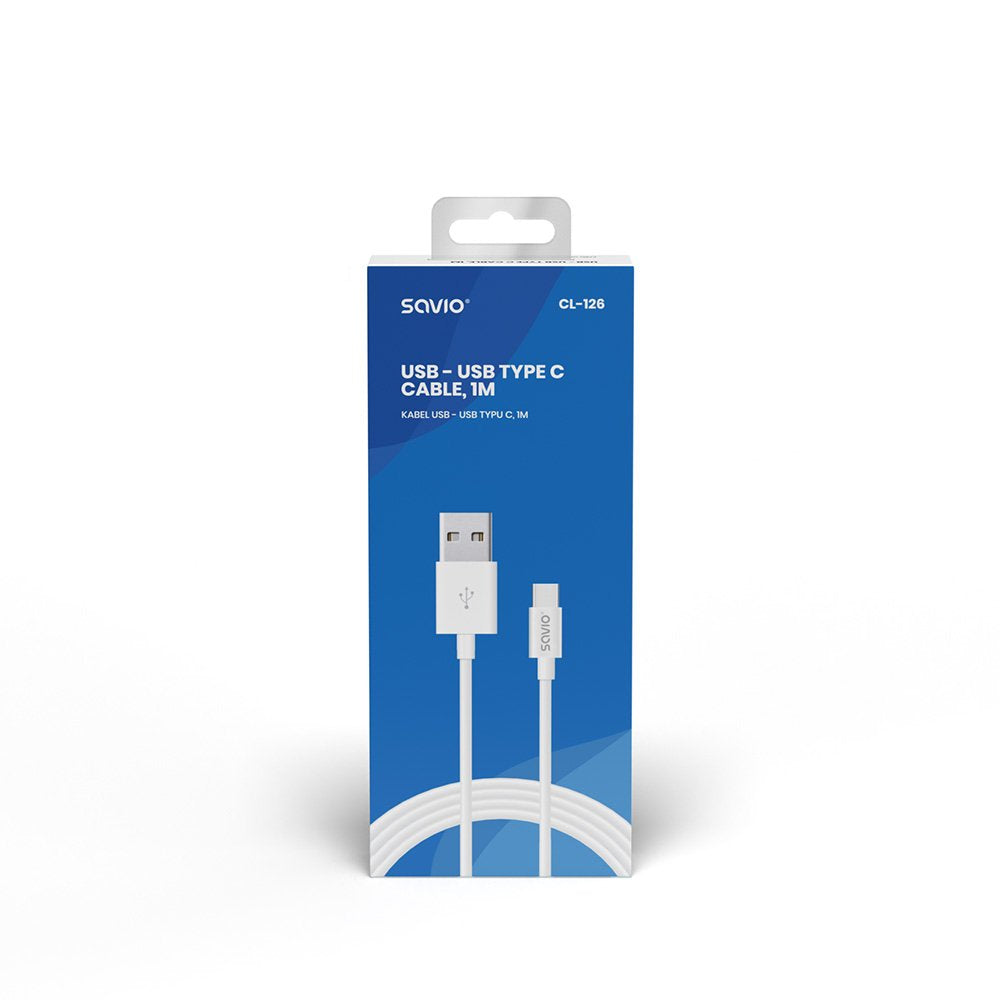EAN 5901986044598 - Savio CL-126 cable USB USB 2.0 1 m USB C USB A Blanco imagen 2