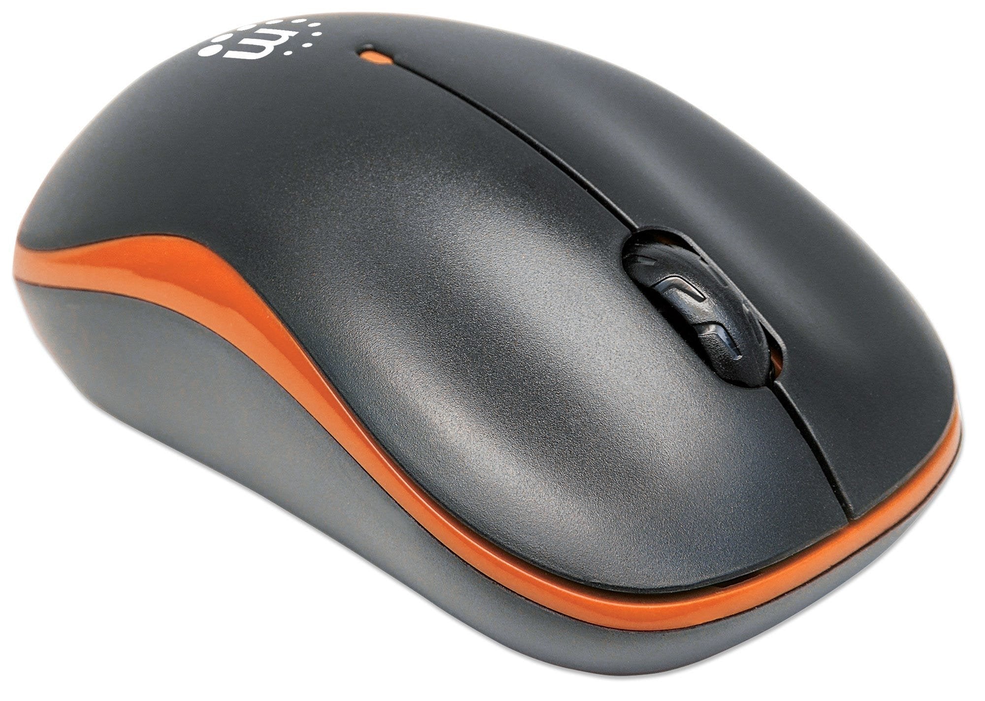 Manhattan Ratón Óptico Inalámbrico Success Usb, Tres Botones Con Rueda De Desplazamiento, 1000 Ppp, Naranja/Negro