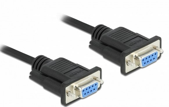 Delock Rs-232 Cable Seriell D-Sub 9 Buchse Zu Buchse Nullmodem Mit Schmalem Steckergehäuse - Full Handshaking - 10 M
