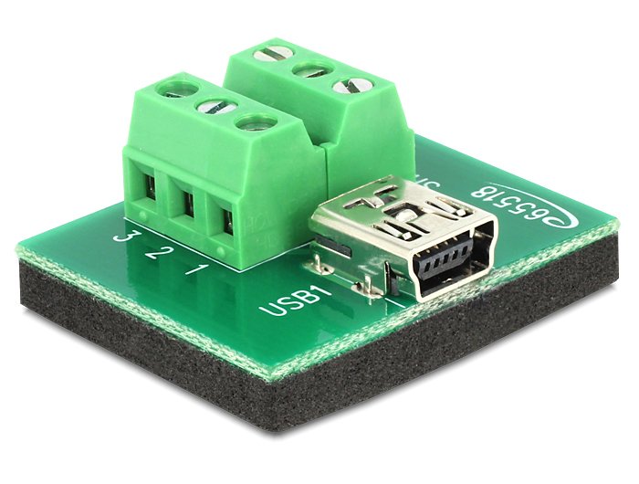 Delock 65518 Adaptador Mini-Usb Hembra > Bloque De Terminales De 6 Contactos