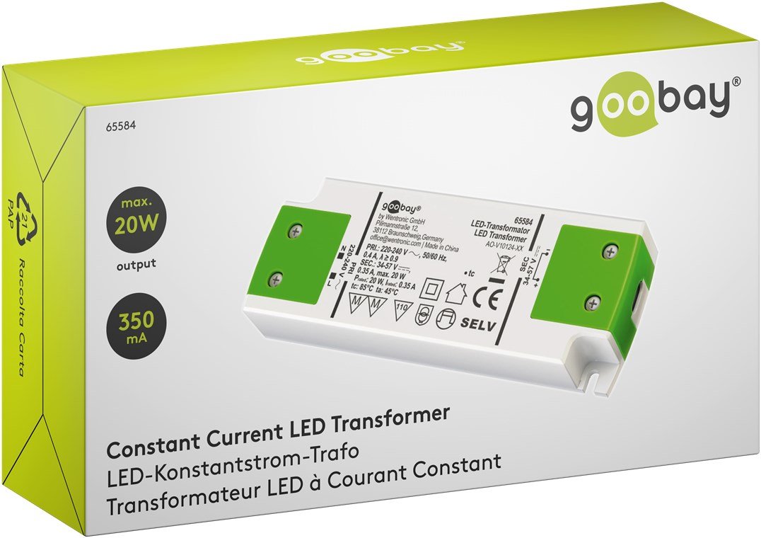 EAN 4040849655845 - Goobay 65584 transformador de corriente Blanco, Verde 0,35 A imagen 8