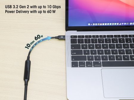 Cable Usb 3.2 Gen 2 Activo Tipo-C Manhattan 3m 10gbps 60w