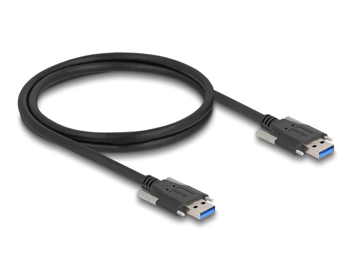 Delock Usb 5 Gbps Cable Typ-A Stecker Zu Typ-A Stecker Mit Schraubenabstand 22 Mm 1 M Schwarz