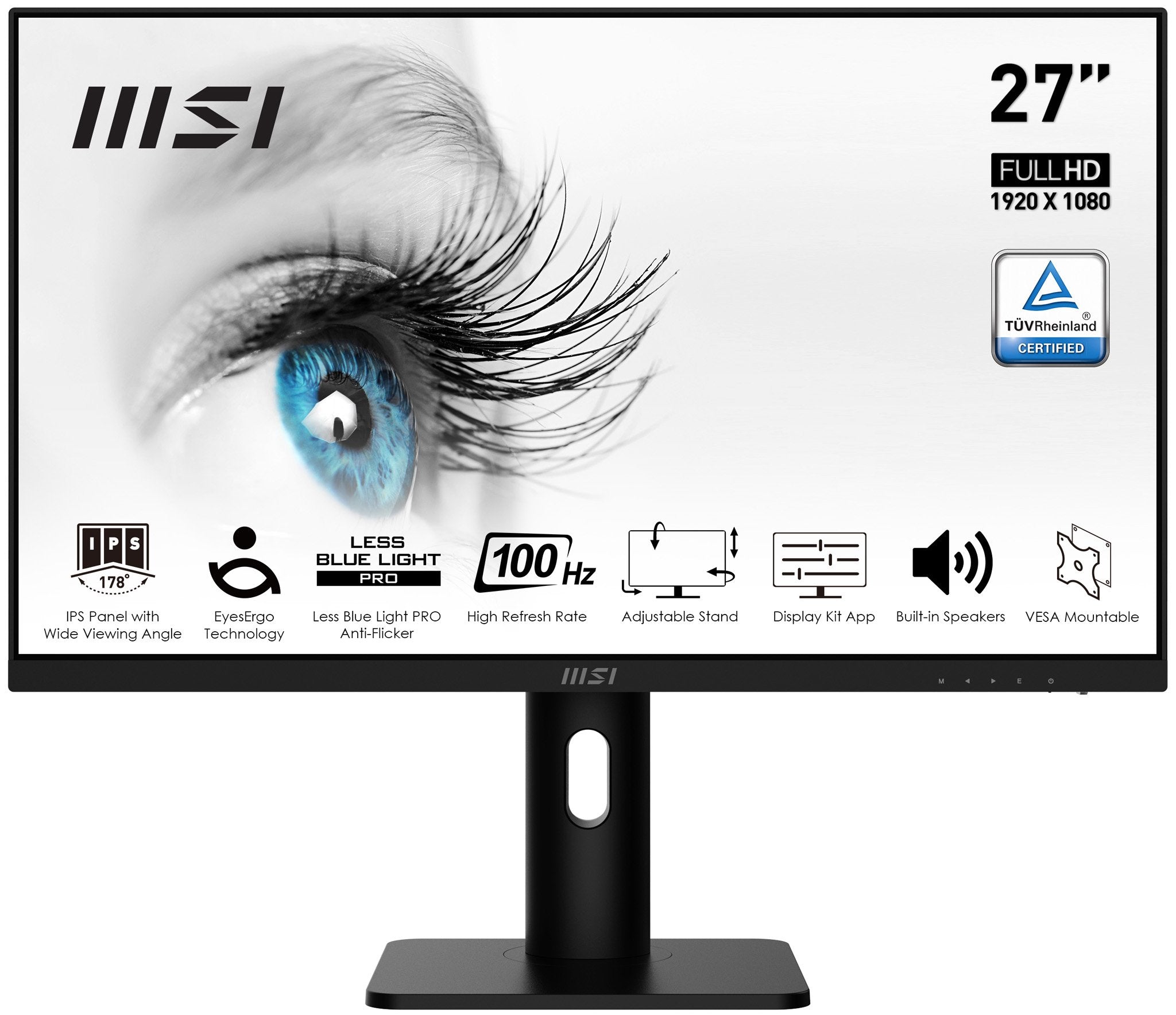Monitor Msi 27" Ips Fhd Pro Mp273apde Hdmi Dp 4ms Blanco