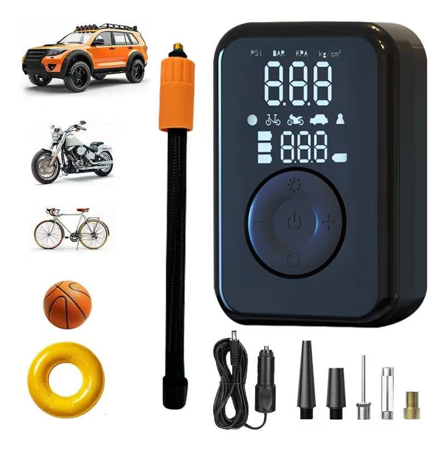 Patona Bomba Eléctrica Para Neumáticos 10,3 Bar / 150 Psi Powerbank Y Lámpara Led Negro