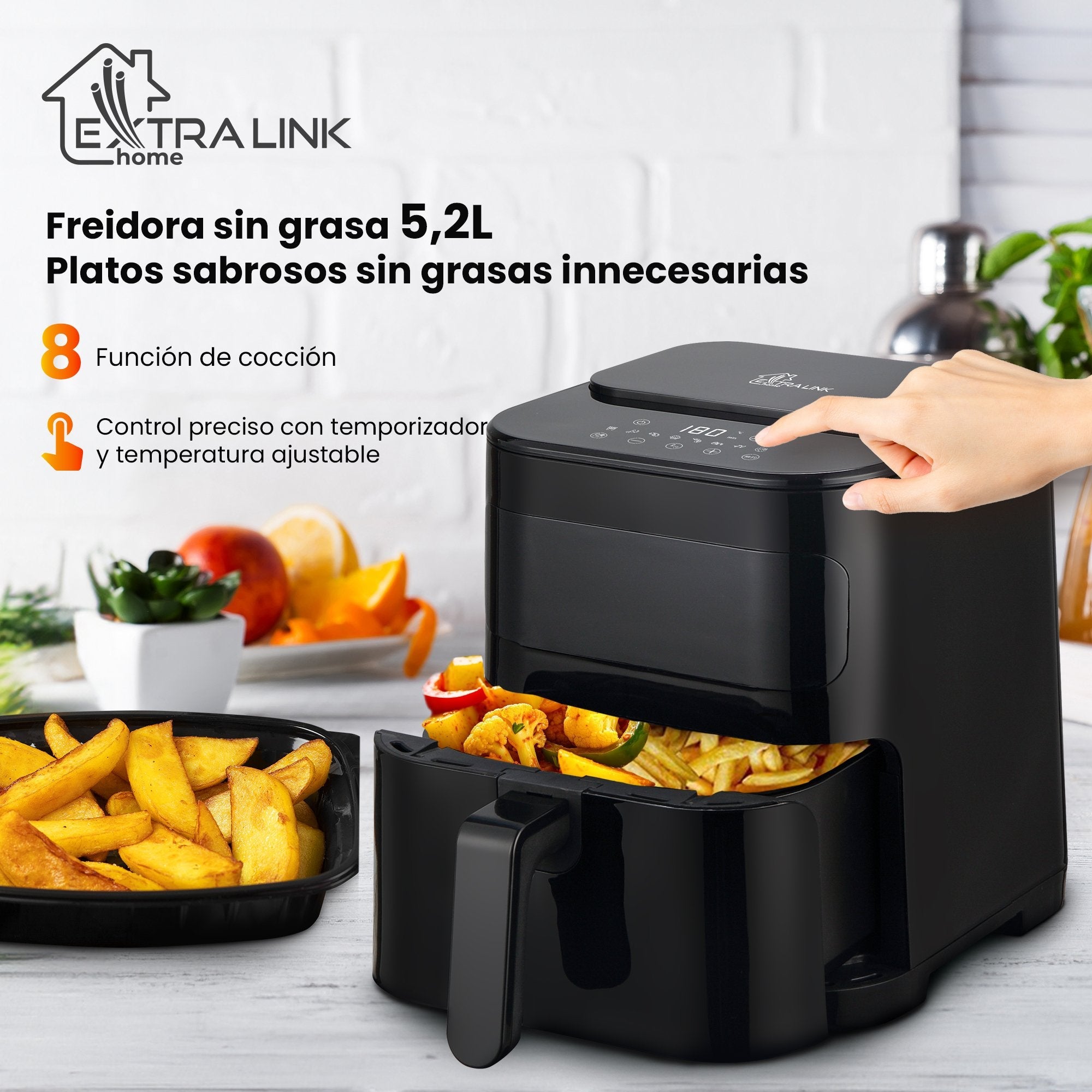 Extralink Home Air Fryer 5.2l Eu Sj-520