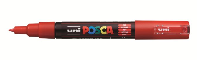 Posca Marcador Pc-1m No Permanente Punta Fina 0.7-1mm Rojo