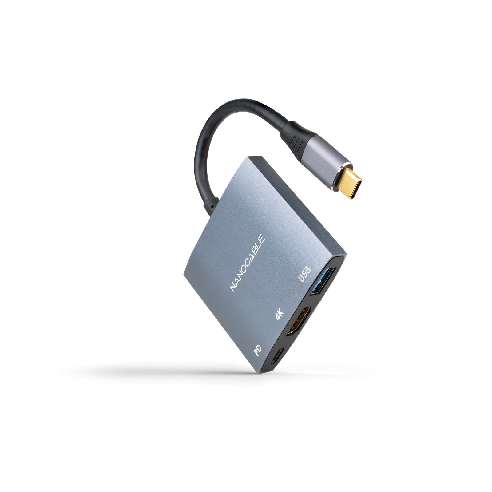 Nanocable Conversor Usb-C A Hdmi, Usb3.0 Y Usb-C Pd - Gris
