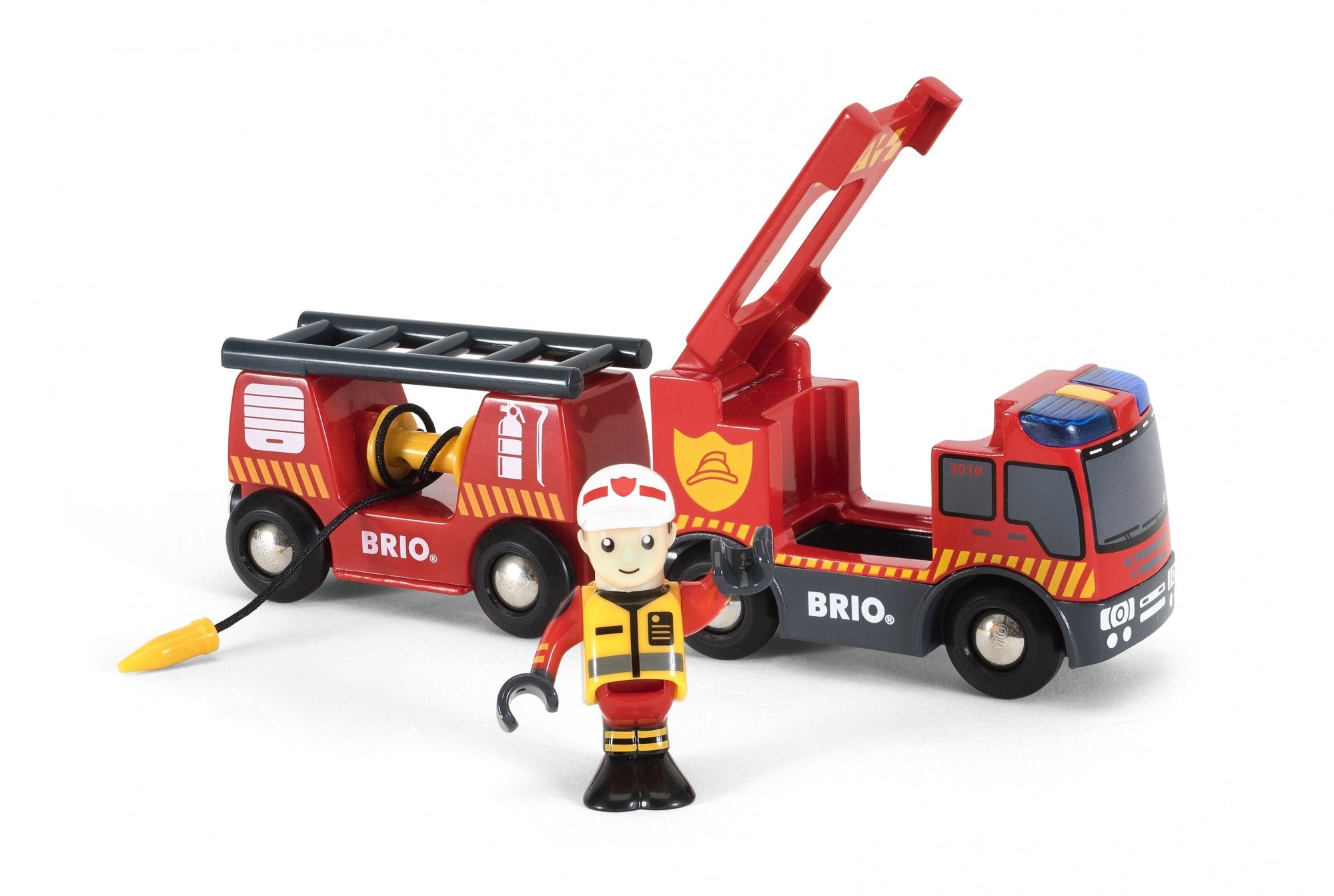 Brio World Vehículo De Bomberos Con Escalera, Vehículo De Juguete Rojo/Amarillo, Con Luz Y Sonido 33811