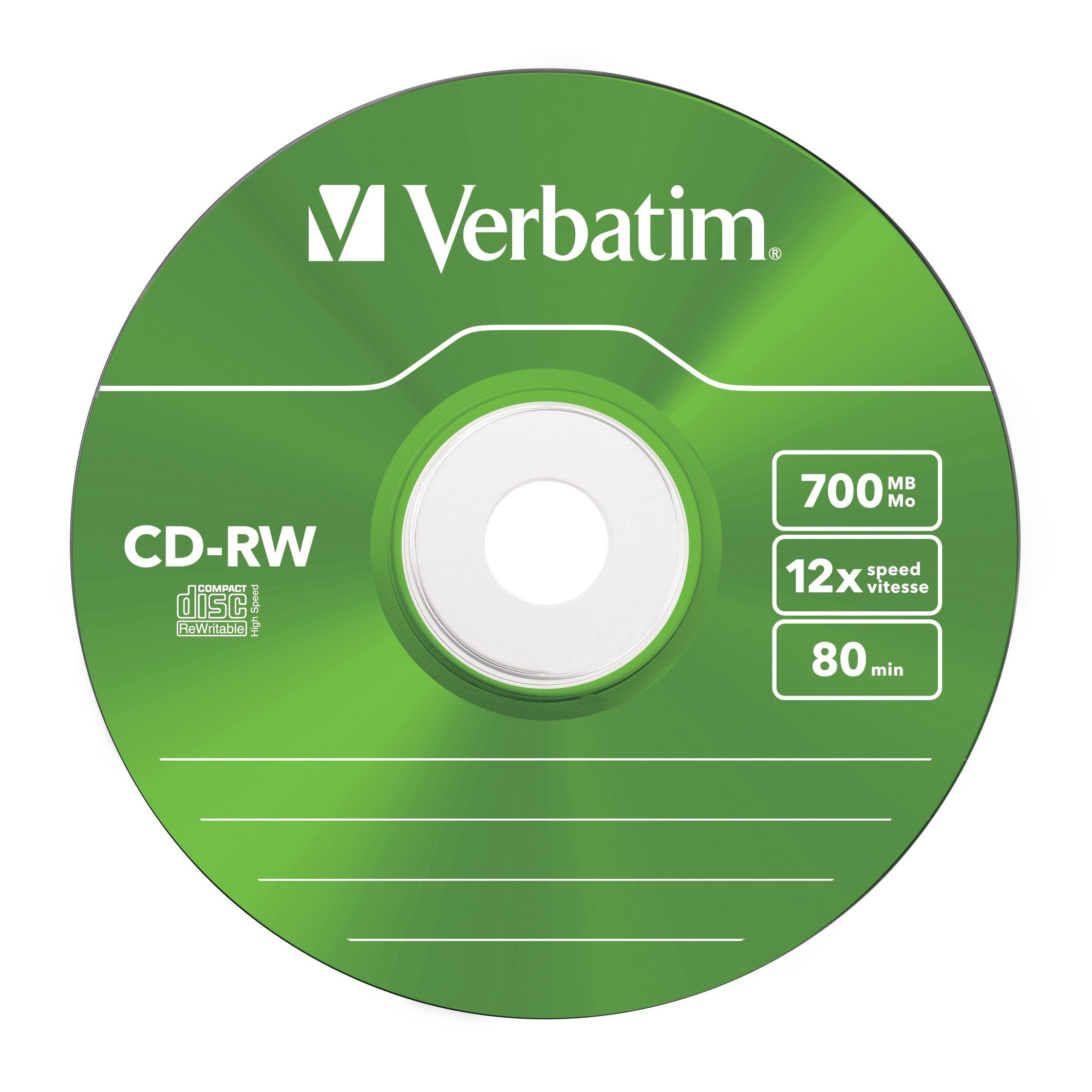 Verbatim Cd-Rw 700mb 8x-12x Slim 5 Datalife