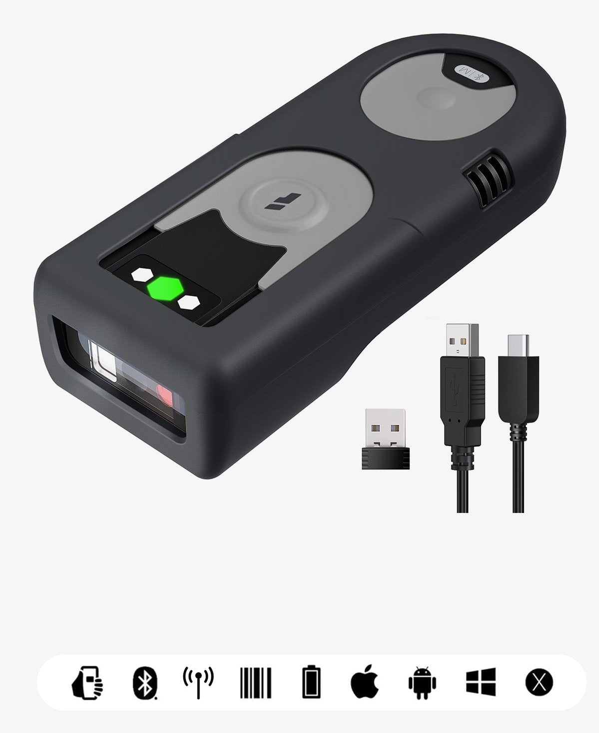 EAN 6972085132003 - Inateck BCST-43 Lector de códigos de barras portátil 1D CMOS Negro, Verde, Gris imagen 1