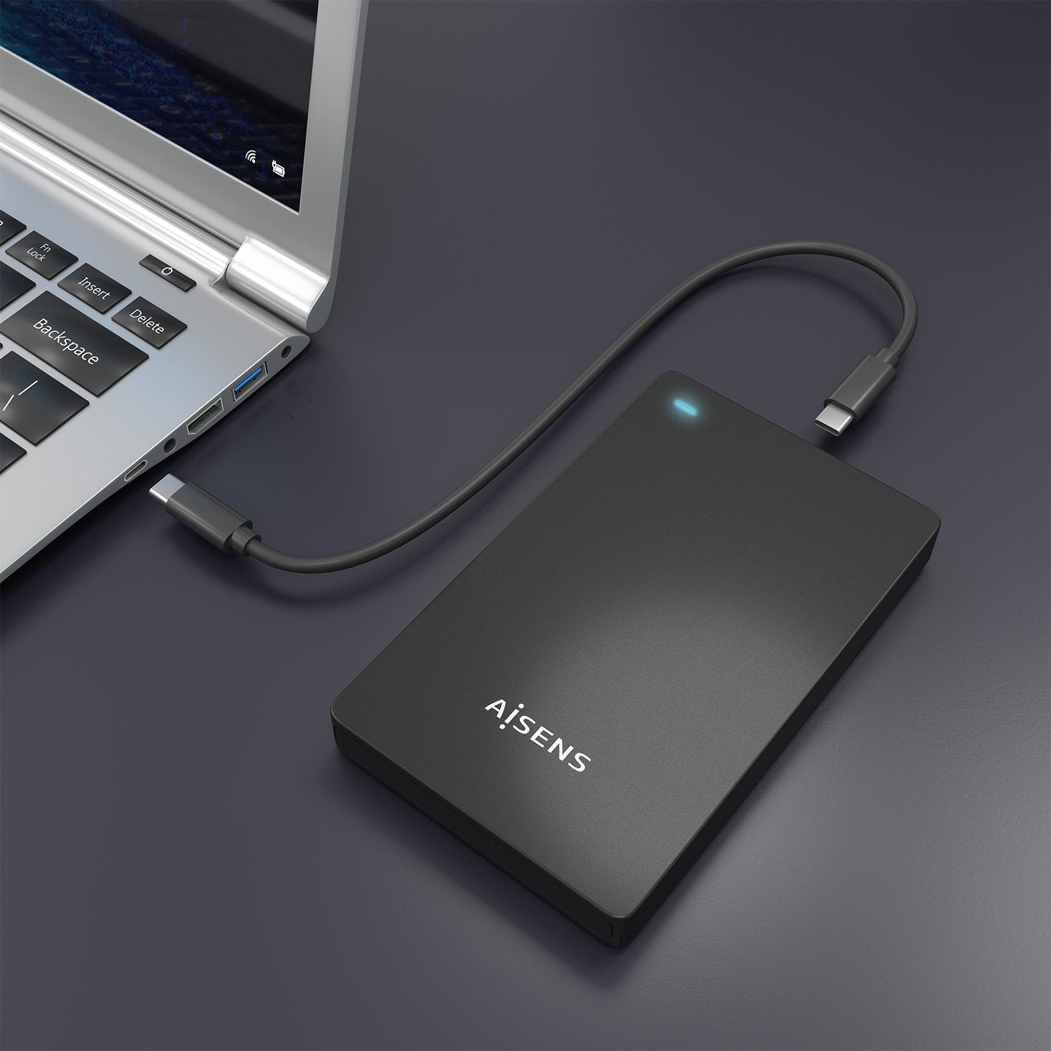 Aisens Caja Externa 2,5&Quot; Ase-2542b 9.5mm Sata A Usb-C Usb3.1 Gen1, Negra