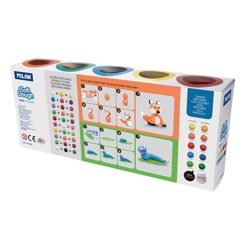 Caja 10 Frascos 85g Básico Soft Dough Milan