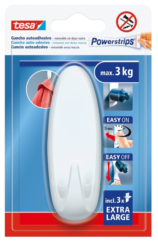 EAN 4063565403958 - TESA Powerstrips Interior Gancho de abrigo Blanco imagen 1