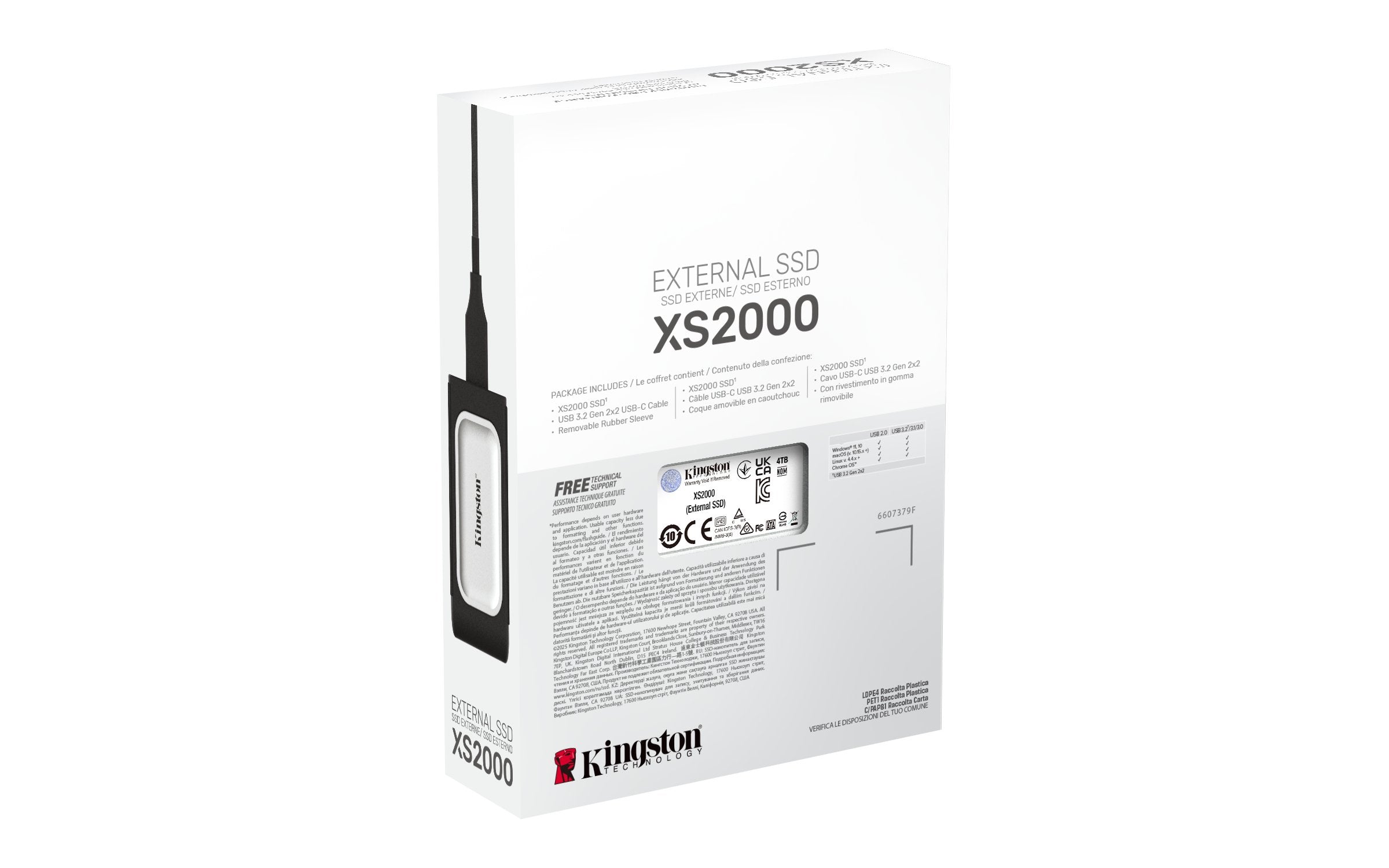 EAN 0740617327328 - Kingston Technology XS2000 4 TB USB Tipo C 3.2 Gen 2 (3.1 Gen 2) Negro, Plata imagen 7