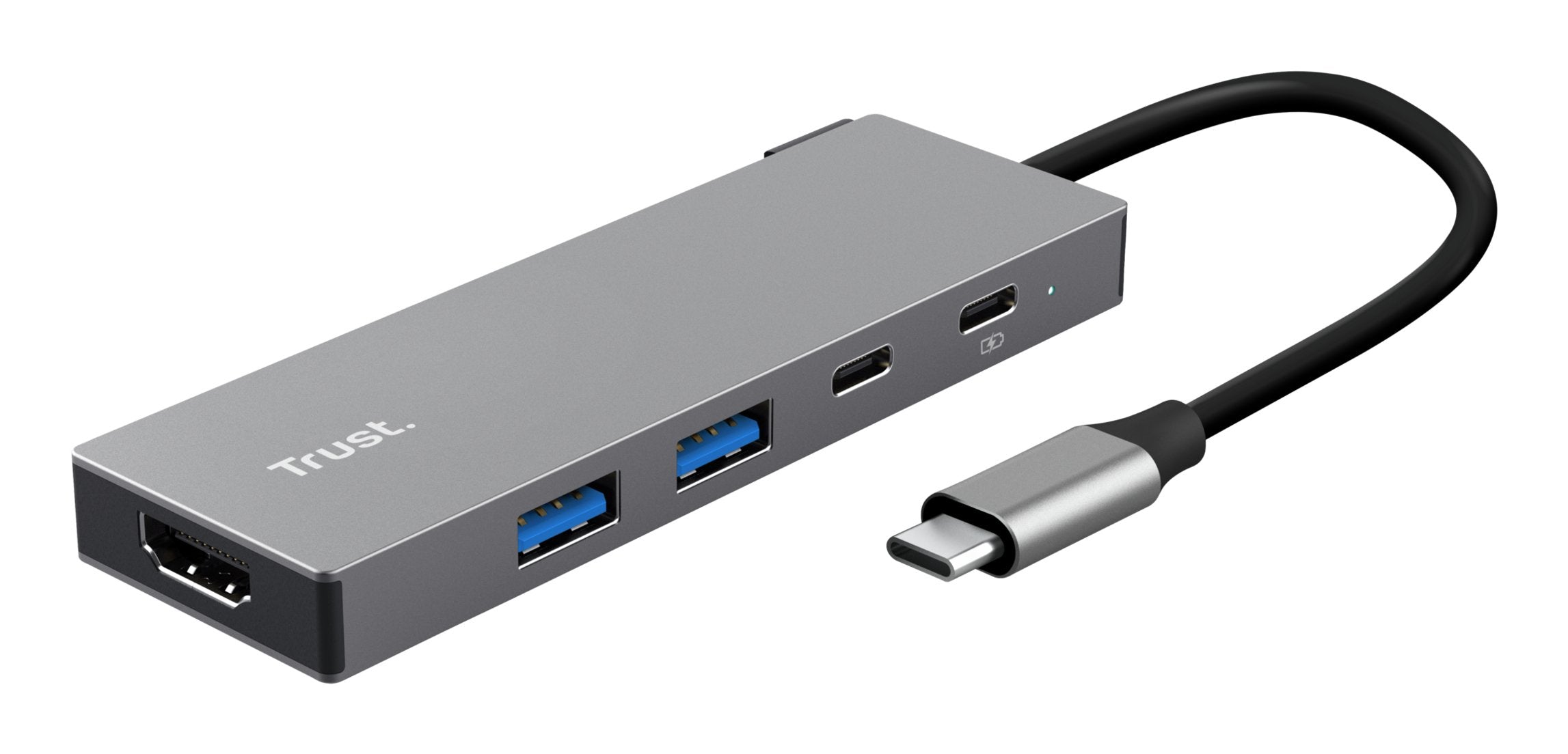Hub 5 Puertos Usb-C Dalyx Gris Trust 2xusb/ 1xhdmi 2xusb Tipo-C/ Gris