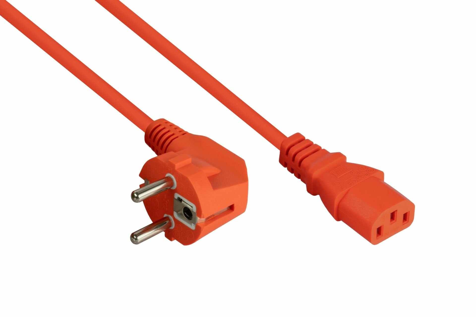 Kabelmeister Contacto De Protección-St. (90° Angulado.) An C13 Naranja 3m