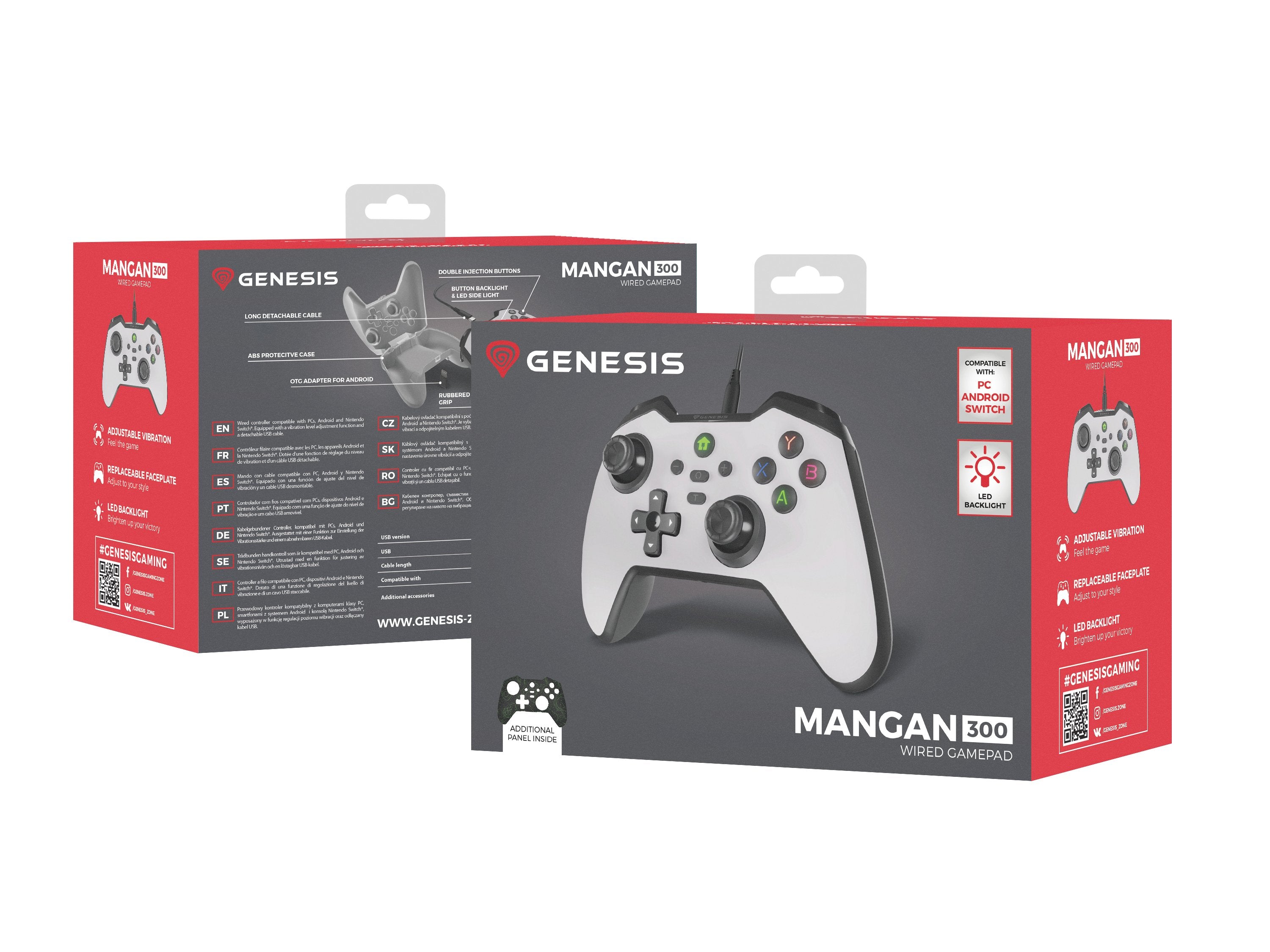 EAN 5901969443776 - GENESIS Mangan 300 Blanco USB Gamepad Analógico/Digital Android, Nintendo Switch, PC imagen 14