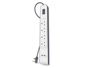Belkin Regleta Con 4 Enchufes Y 2 Usb Protector Contra Sobretensiones