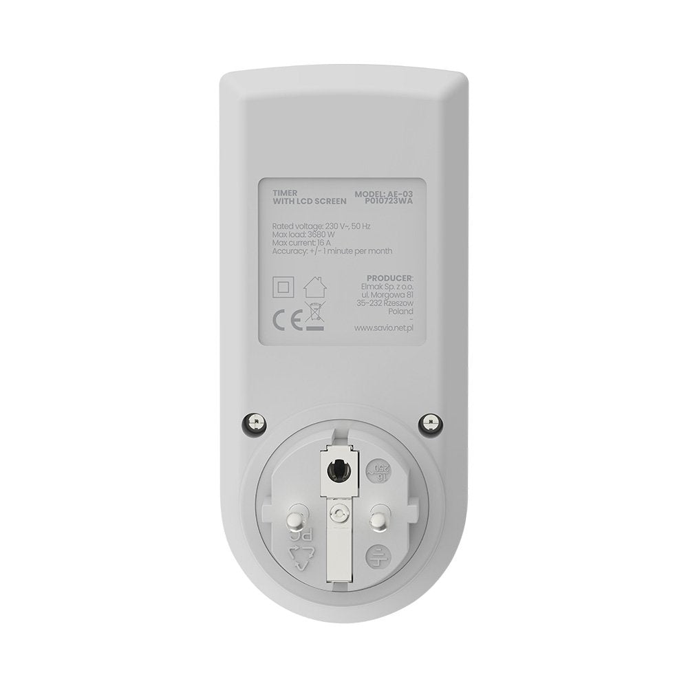 EAN 5901986048213 - Savio AE-03 contador eléctrico Blanco Programador eléctrico diario/semanal imagen 6