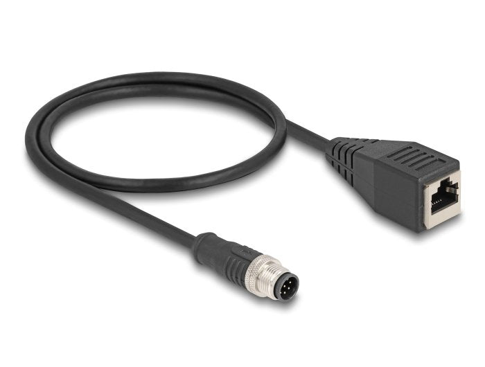 Delock 60621 Cable M12 Codificado A 8 Pin Macho A Rj45 Hembra Pvc 0,5 M