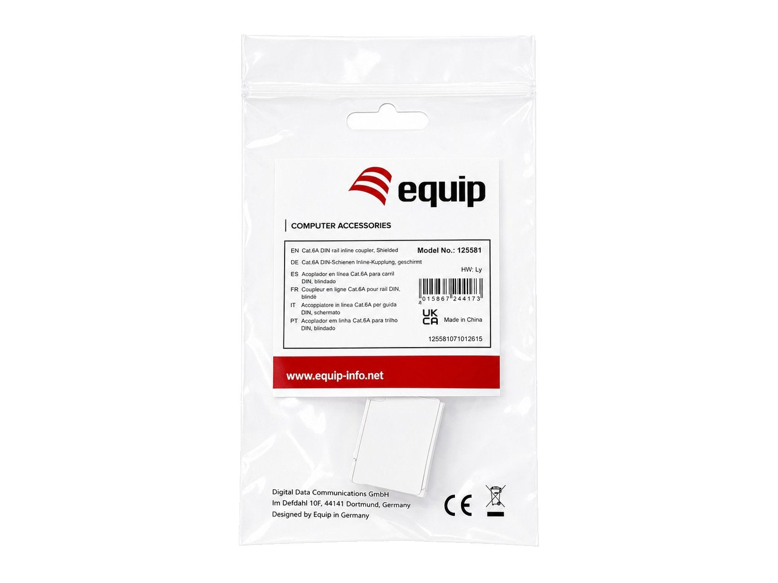 Equip Keymone-Koppler Geschirmt Cat6a 1xrj45 Din Gr