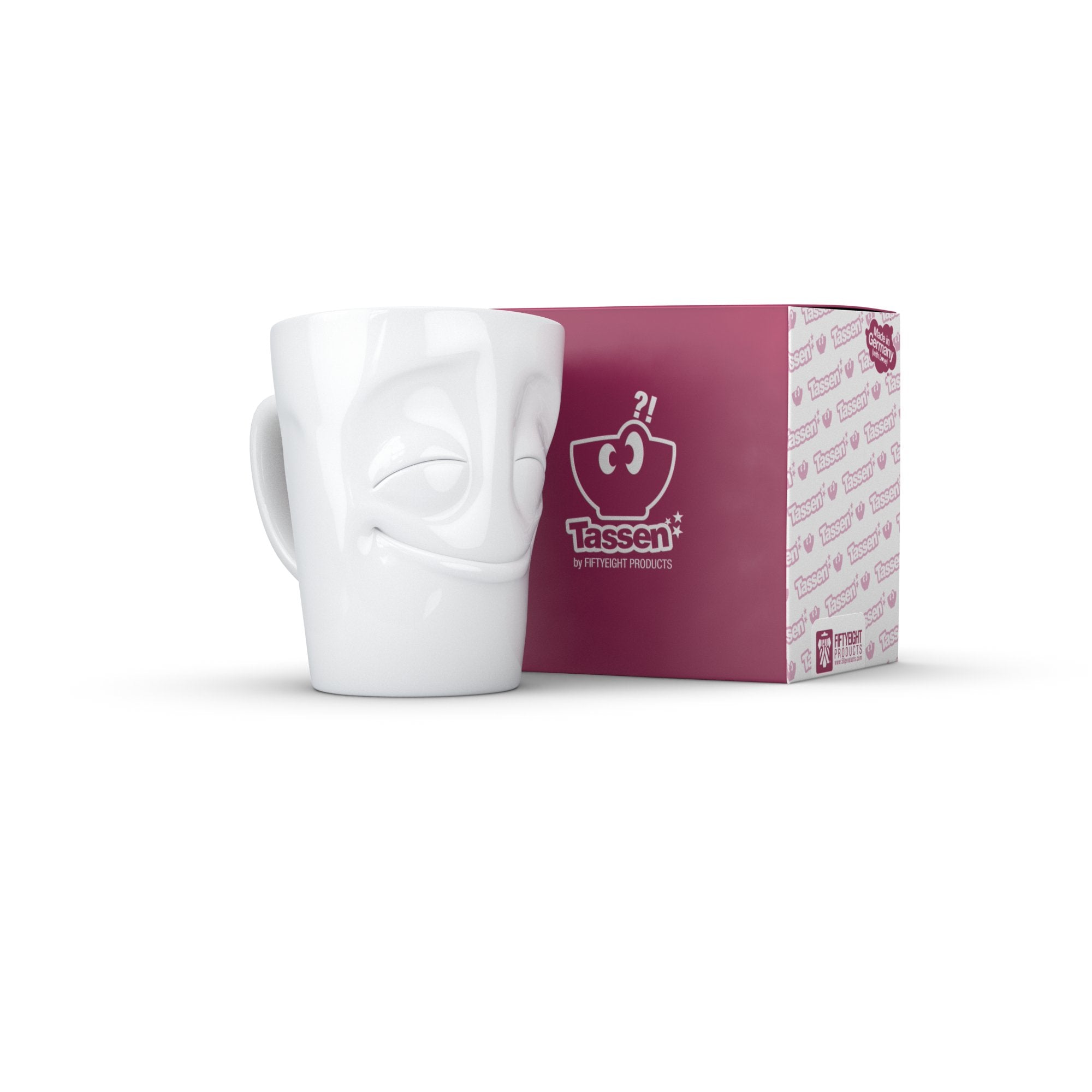 Fiftyeight Henkelbecher 350ml - Vergnügt Blanco