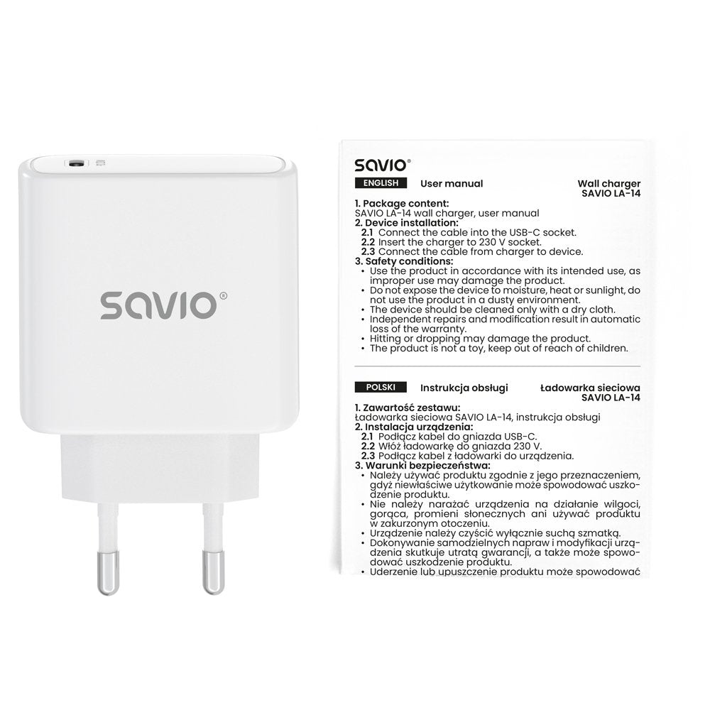 Cargador De Red Savio La-14 20w Con Power Delivery 3.0