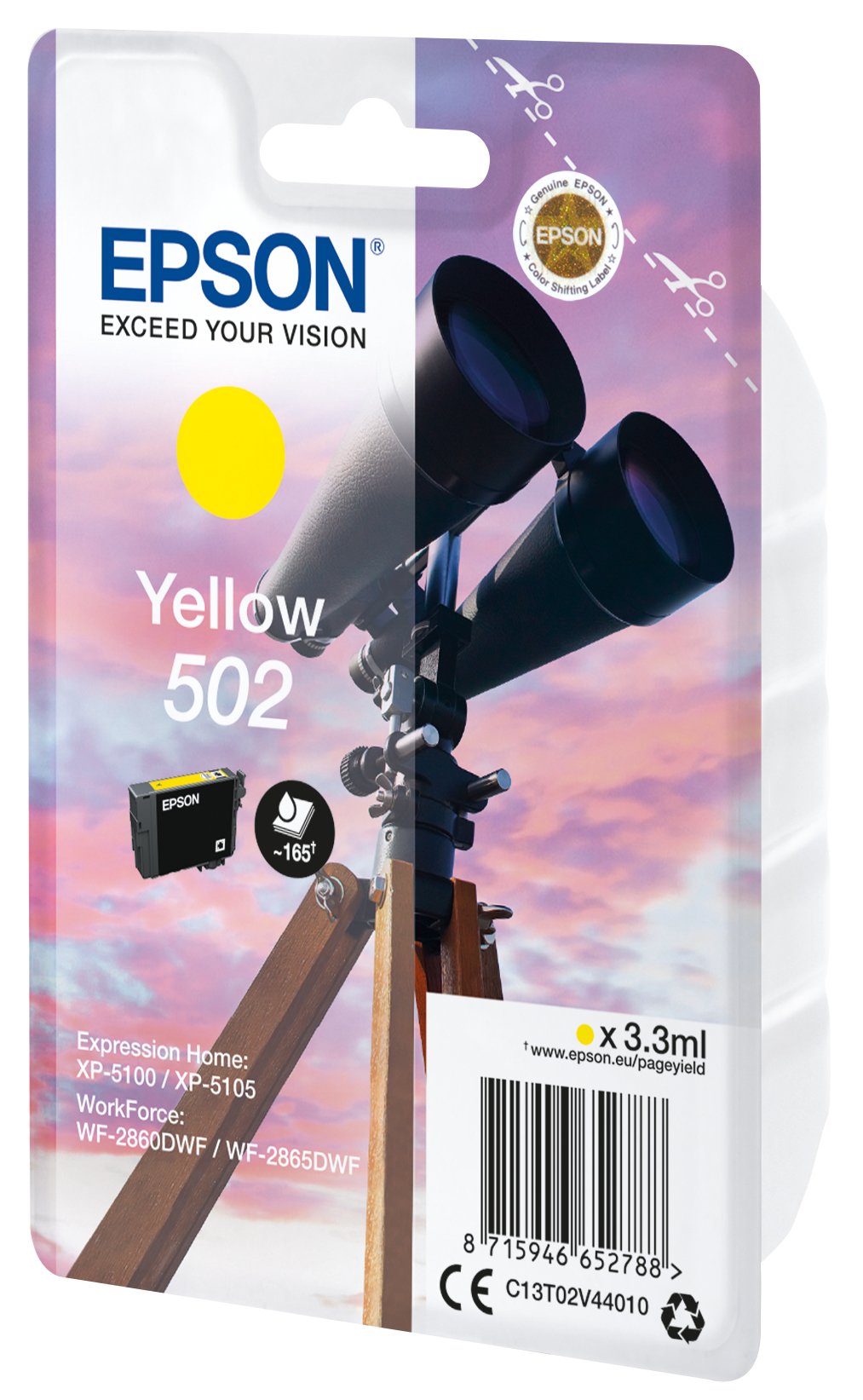 EAN 8715946652788 - Epson 502 cartucho de tinta 1 pieza(s) Original Rendimiento estándar Amarillo imagen 1