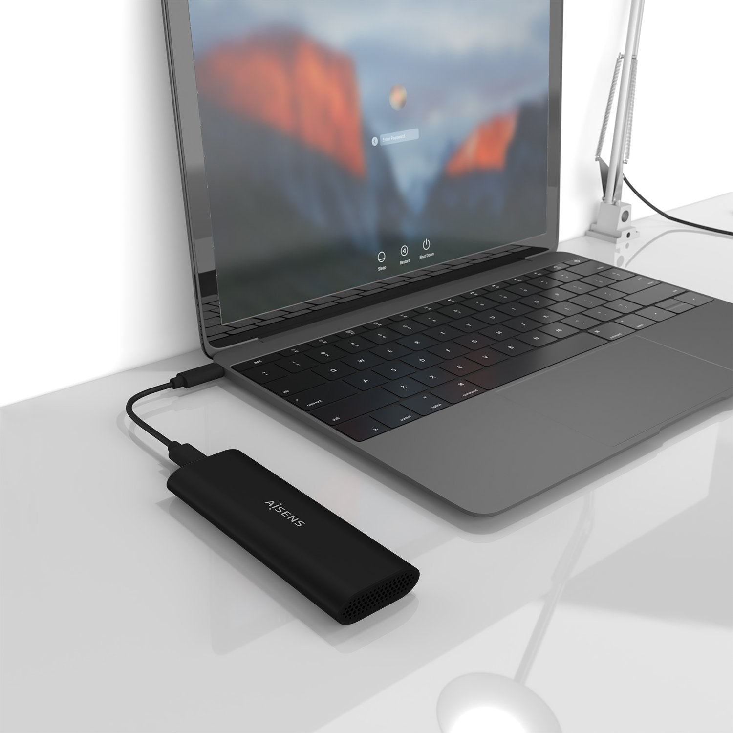 Aisens Caja Externa Para Disco Ssd M.2 Sata Nvme Usb 3.1 Sin Tornillos Asm2-014b