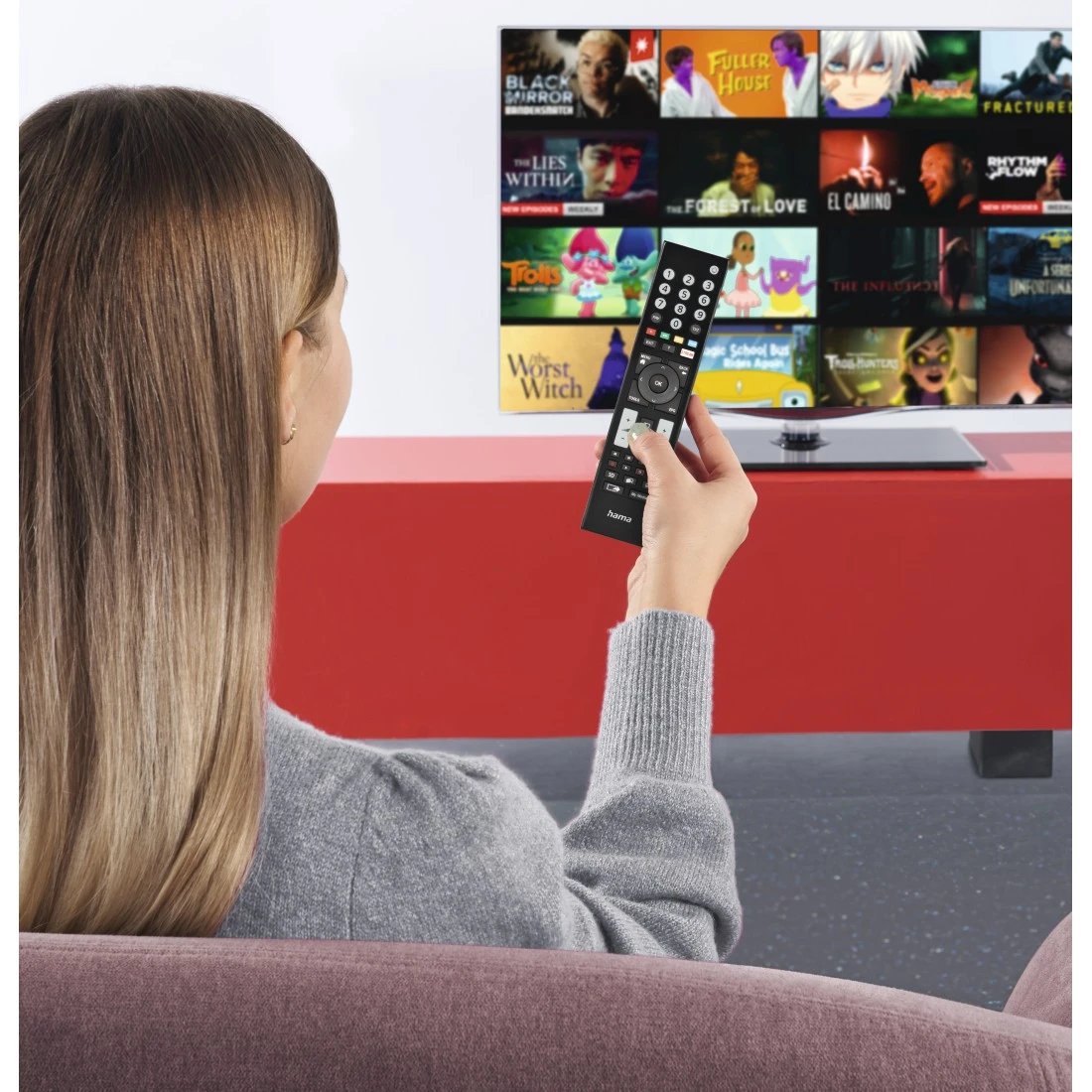 Hama Mando A Distancia Para Tv Grundig - Alcance 10m - 48 Botones - Acceso Directo A Plataformas De Streaming -