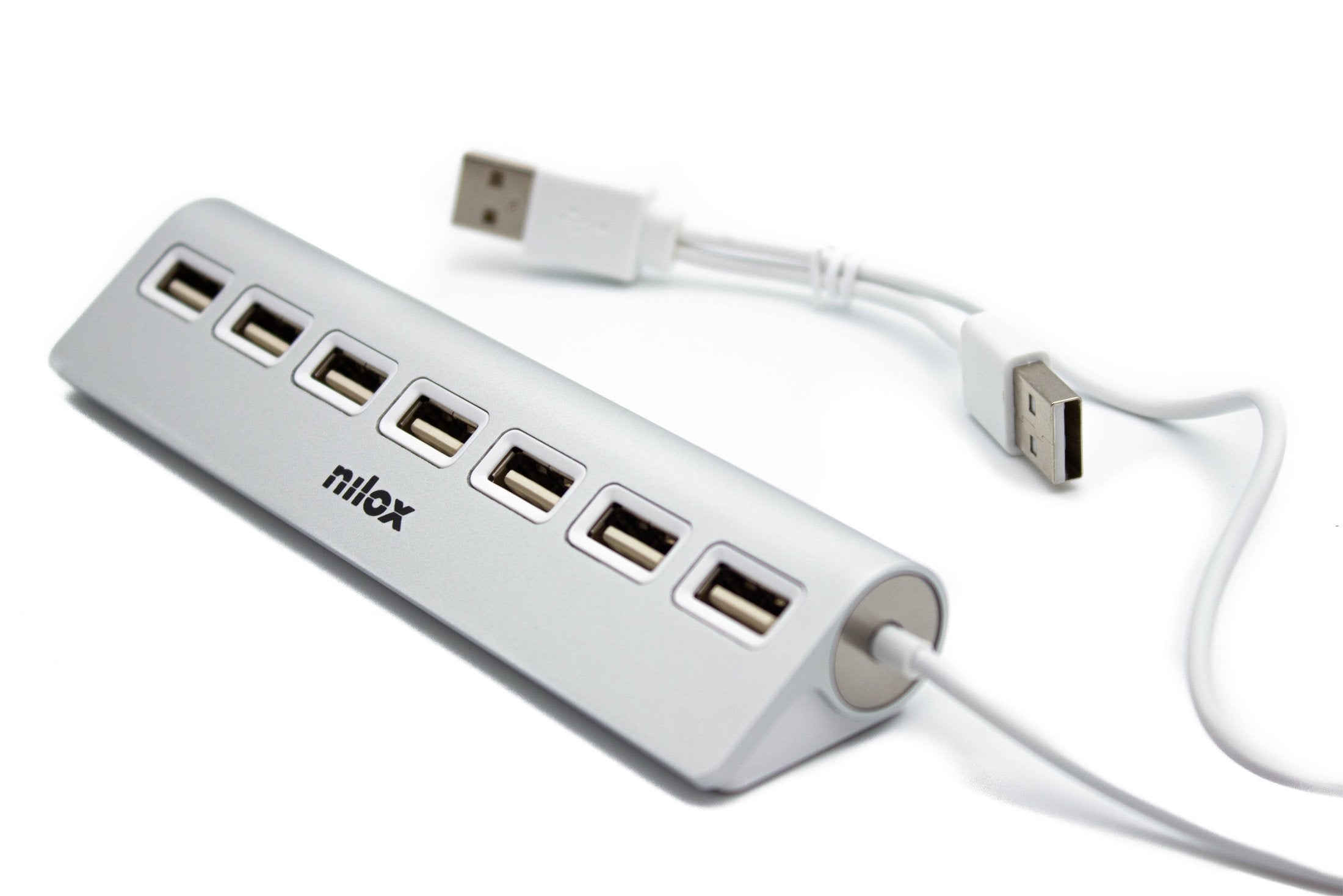 EAN 8436556148460 - Nilox NXHU7ALU2 hub de interfaz 480 Mbit/s Gris imagen 6