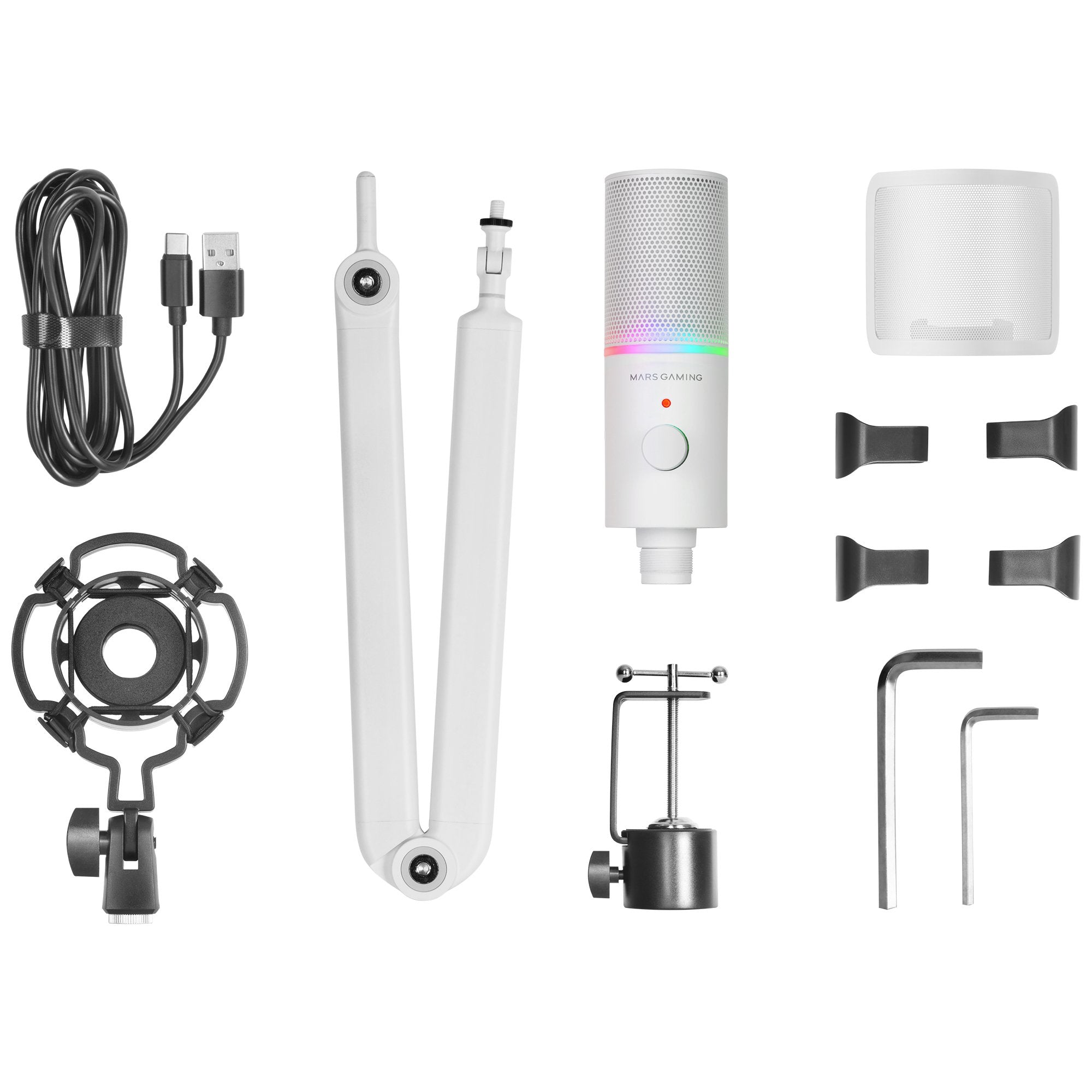 Micrófono Mars Gaming Mmic-Xt Usb 2.0 Blanco