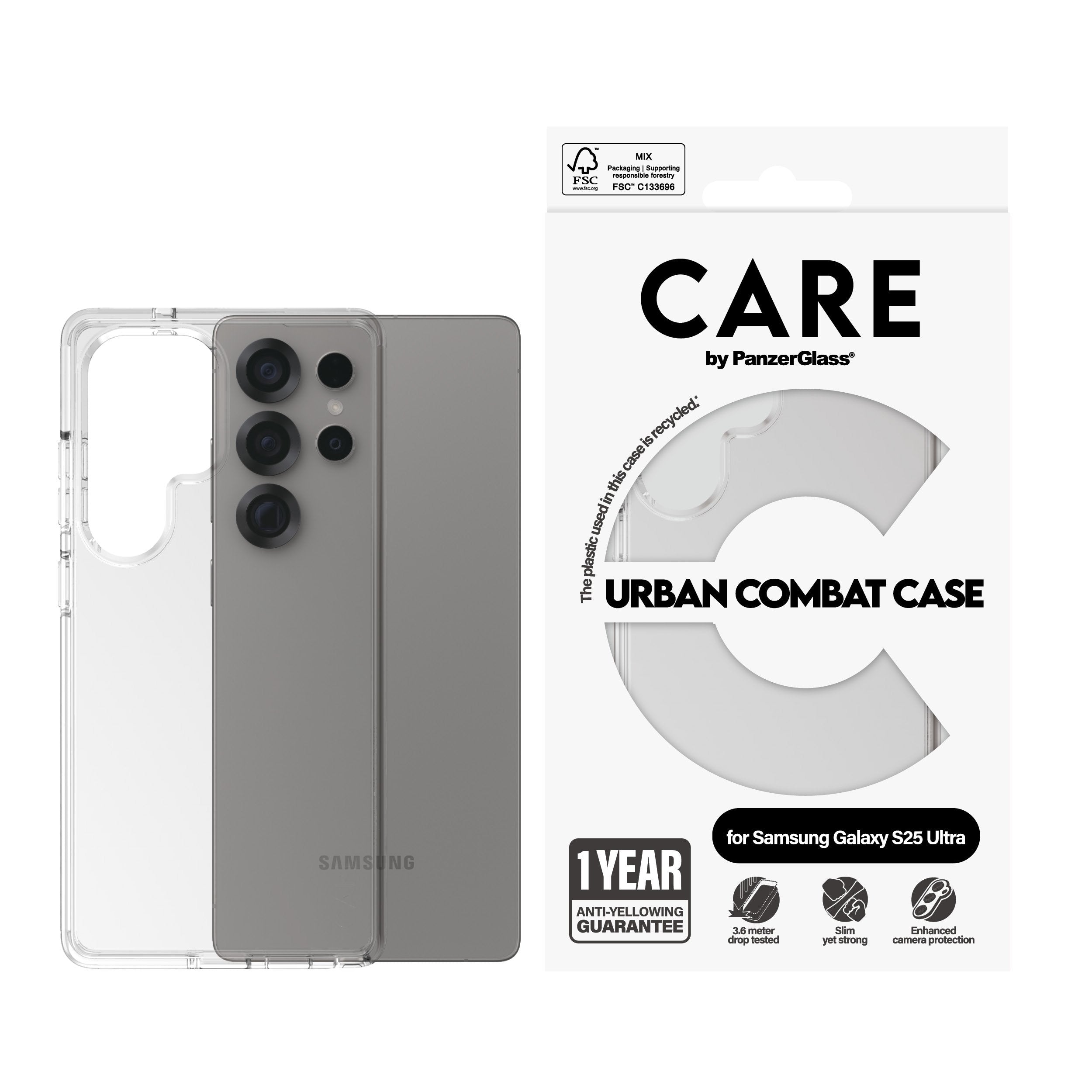 EAN 5715685016905 - PanzerGlass CARE™ by ® Urban Combat Case Transparent Samsung Galaxy S25 Ultra funda para teléfono móvil T imagen 2