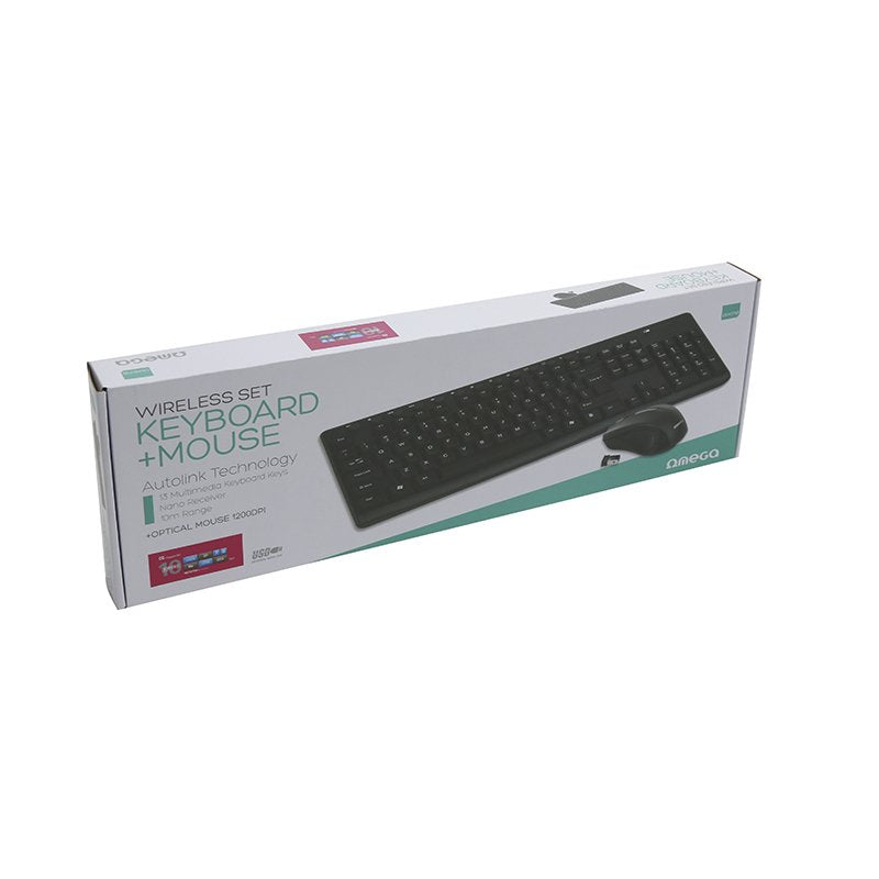 Teclado Español + Raton Omega Inalambrico Negro Okm071bes