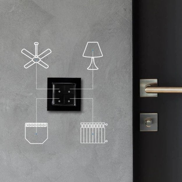 Schelly Wall Switch 4, Botón Negro 206440