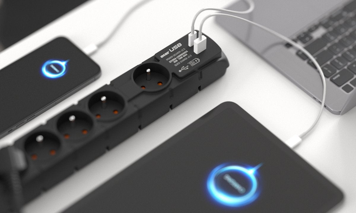 Regleta Acar S6 Usb Pd 3.0 Qc 6 Gniazd 1.5m