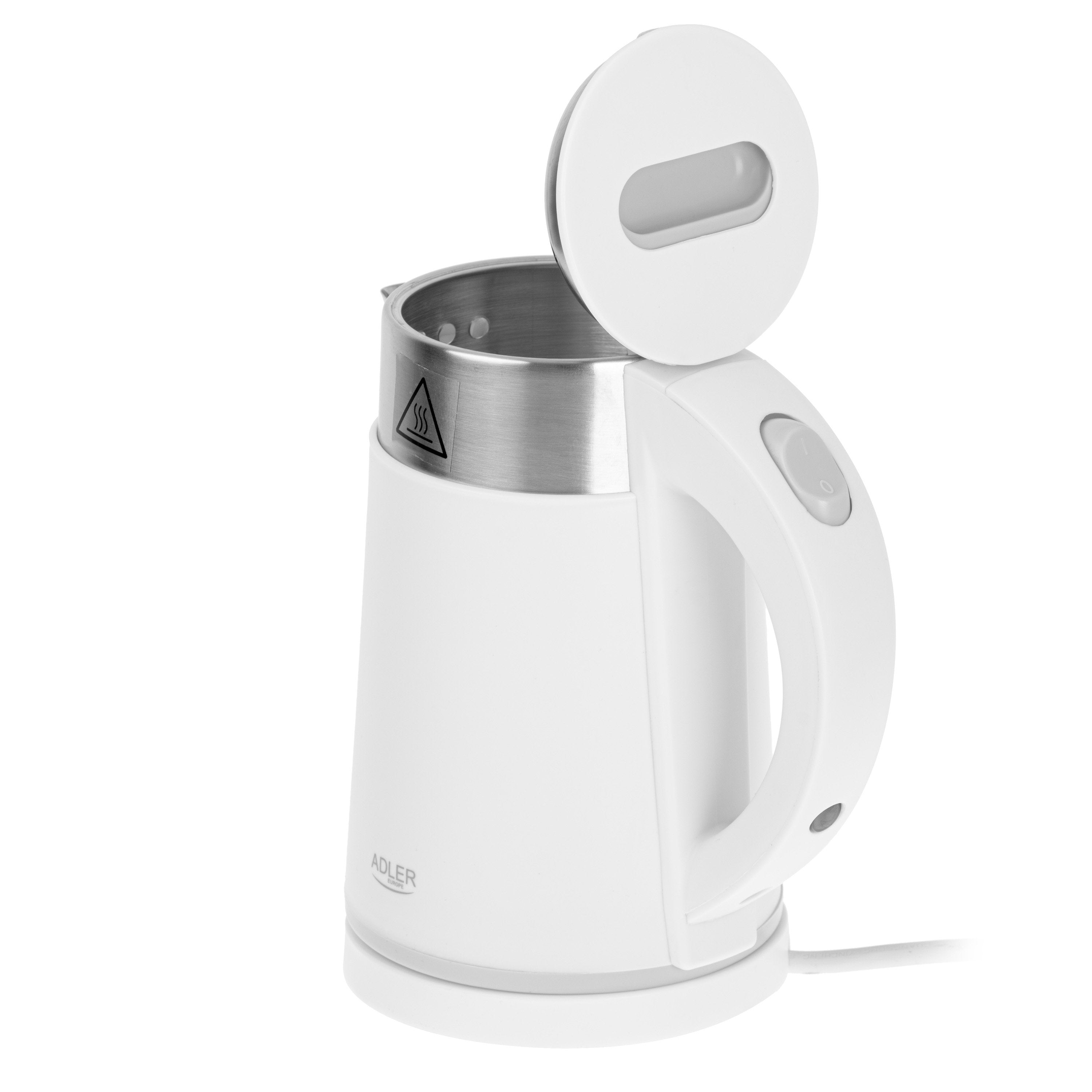 EAN 5903887809665 - Adler AD 1372W tetera eléctrica 0,6 L 800 W Metálico, Blanco imagen 5