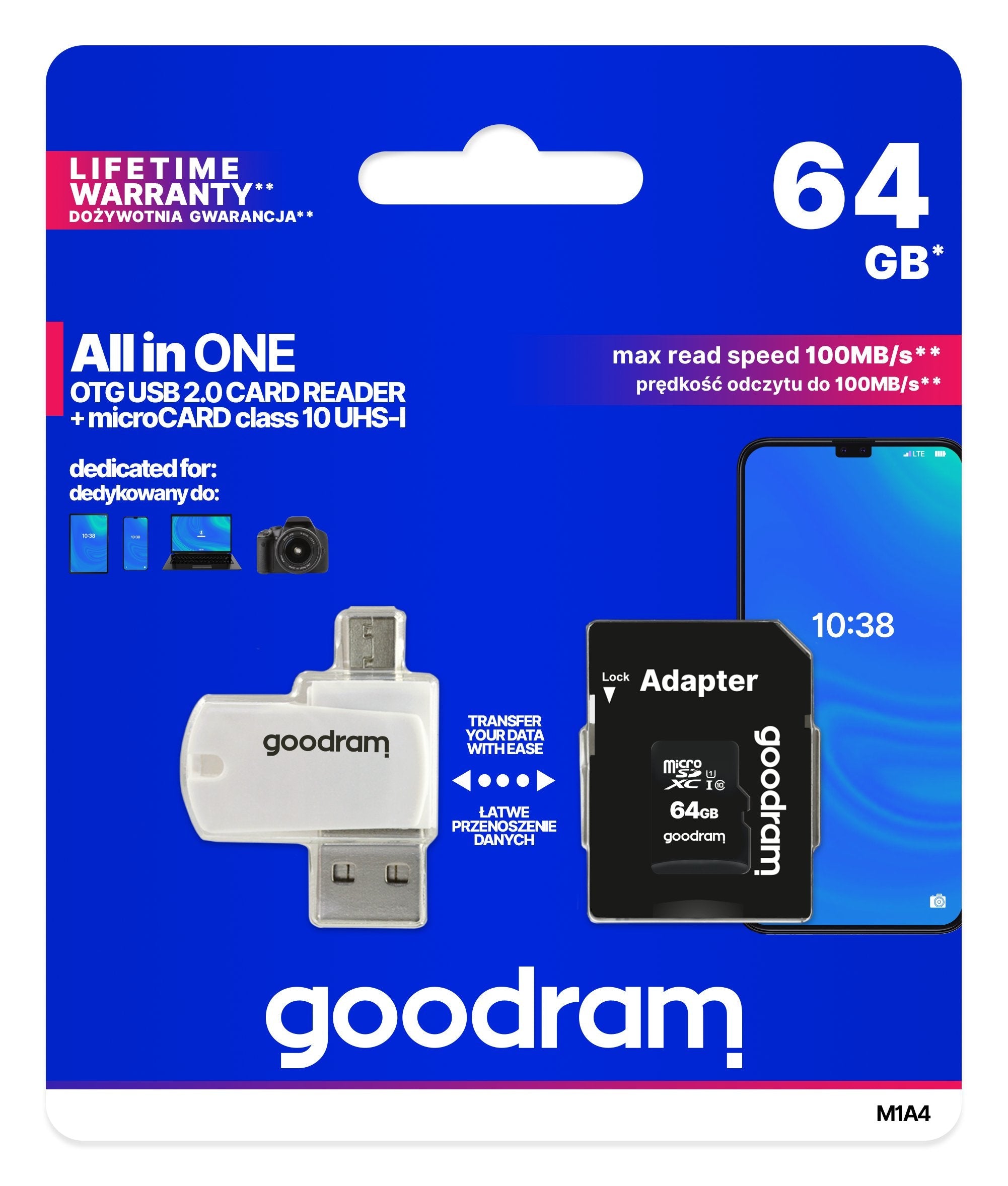 EAN 5908267930281 - Goodram M1A4 All in One 64 GB MicroSDXC UHS-I Clase 10 imagen 8