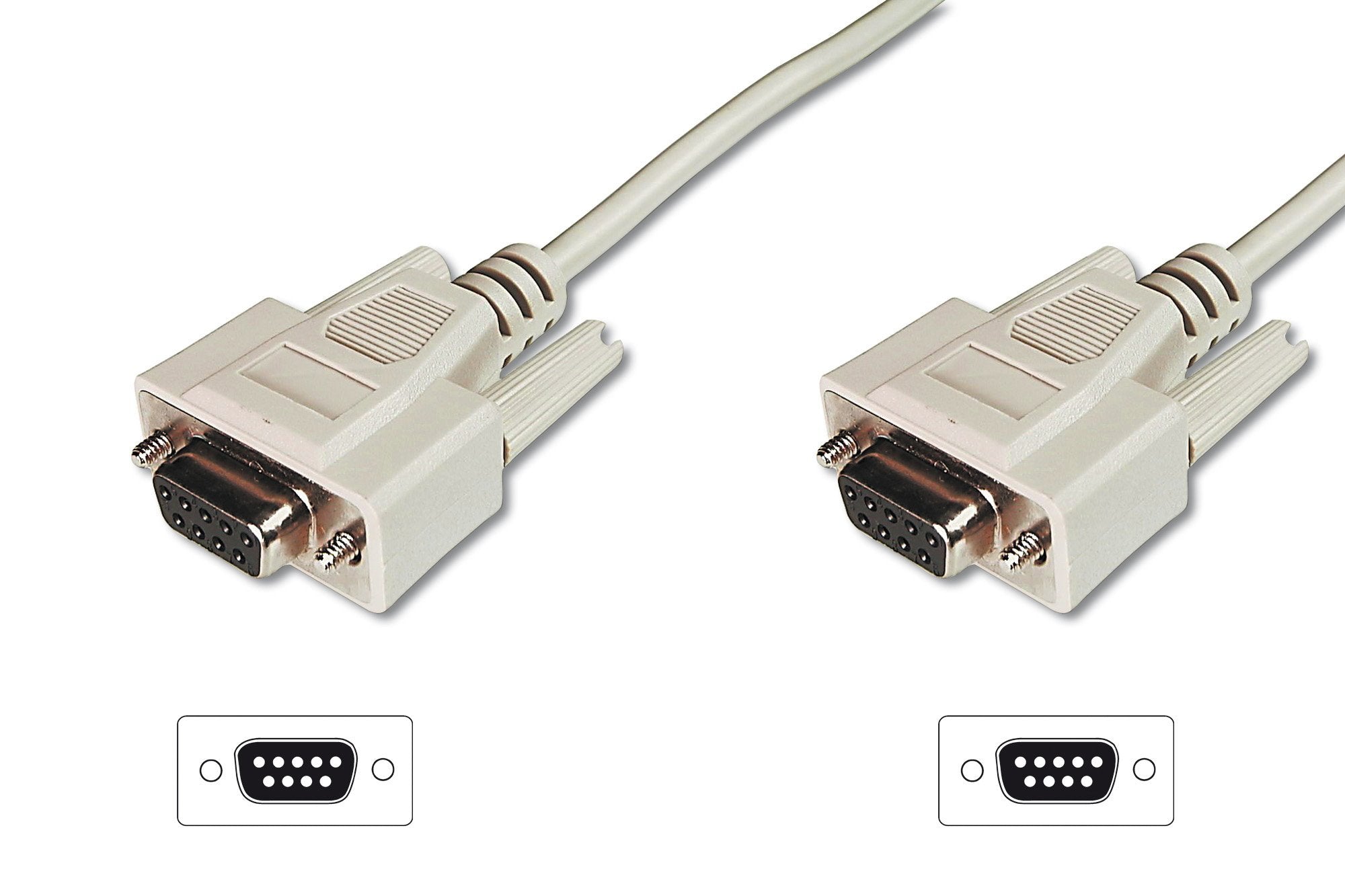 Assmann Rs232 Connection Cable Dsub9 F (Jack)/Dsub9 F (Jack) 3m Beige