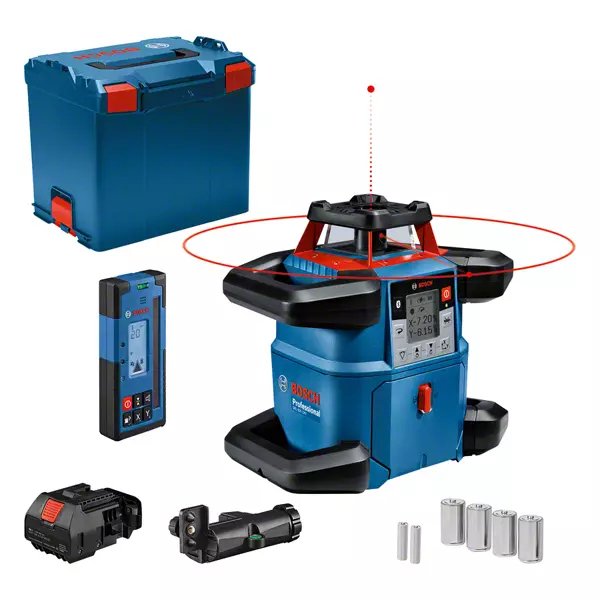 Láser Giratorio Inalámbrico Bosch Professional Grl 600 Chv Professional, 18 Voltios Azul, Sin Batería Ni Cargador, Línea Láser Roja, En L-Boxx 0601061f01