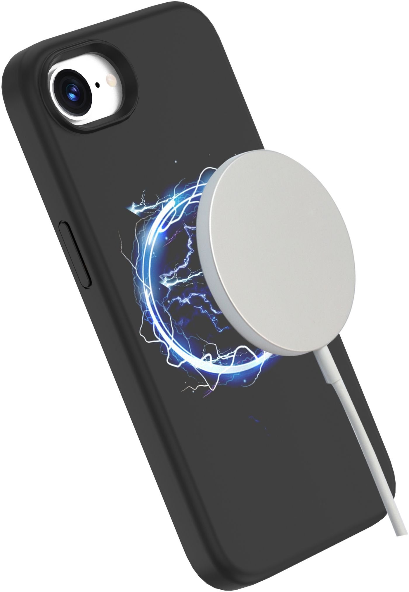 Infinite (Grs) Rome Iphone 16e Black Magnetic Cover.