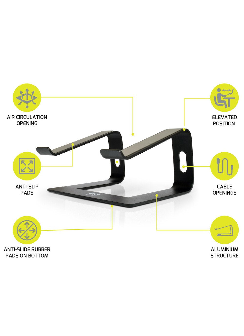 EAN 3567049011031 - Port Designs 901103 soporte para ordenador portátil Aluminio, Negro 39,6 cm (15.6") imagen 5