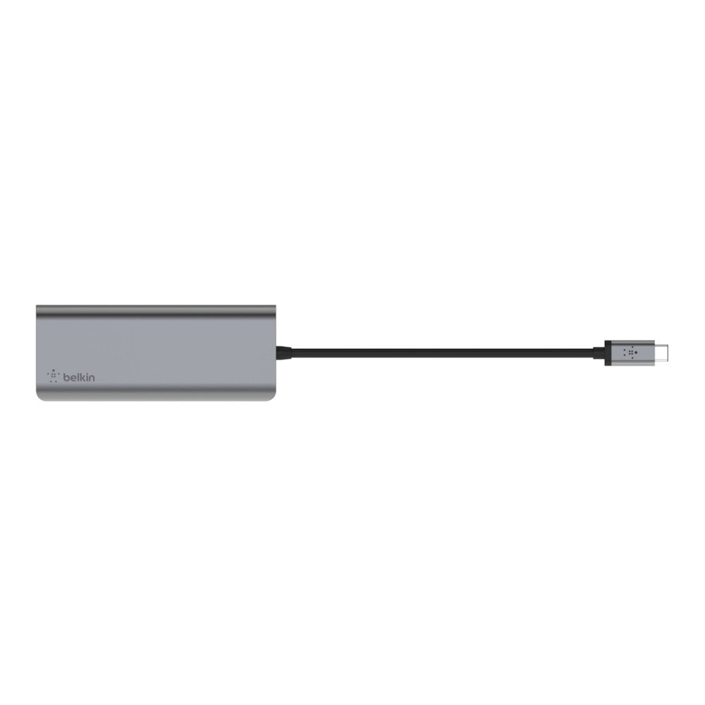 Adaptador Belkin Avc008btsgy Multipuerto Usb-C A Ethernet, Usb-C, Usb-A, Hdmi, Sd Color Gris