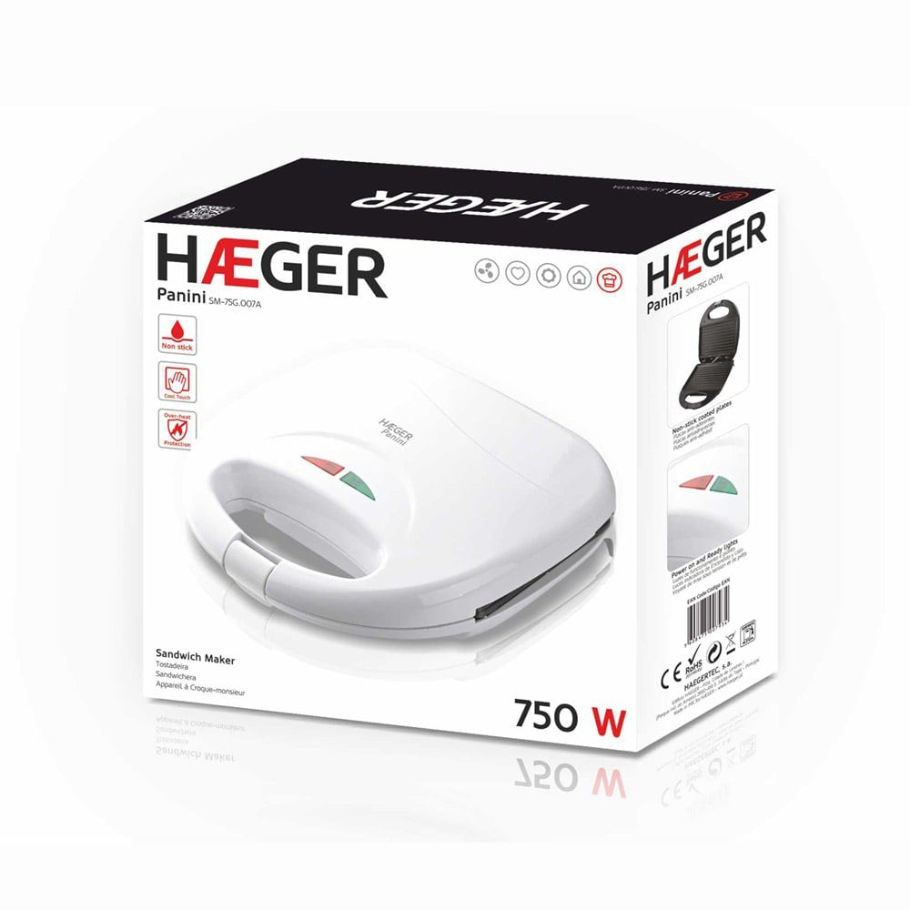 Haeger Sm-75g.007a Sandwichera 750 W Blanco