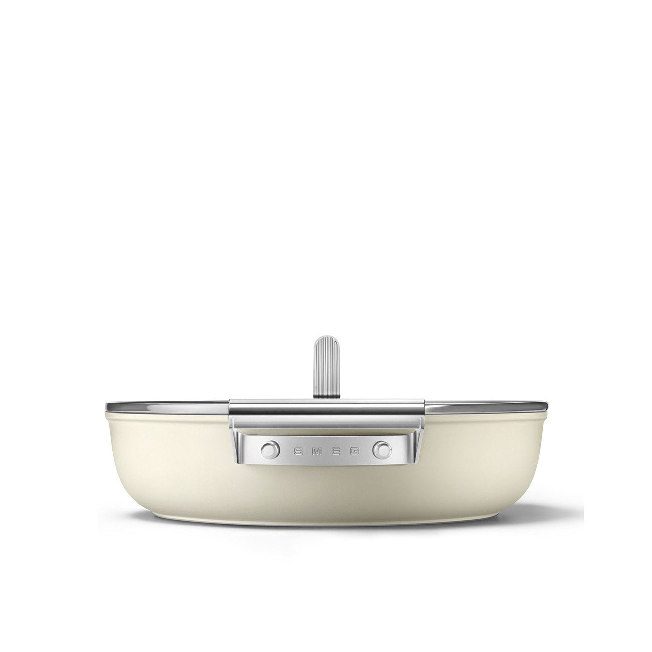 Smeg Dpf2812crm Pfanne, 28 Cm, Keramik, Edelstahlgriffe, Cremefarben Matt